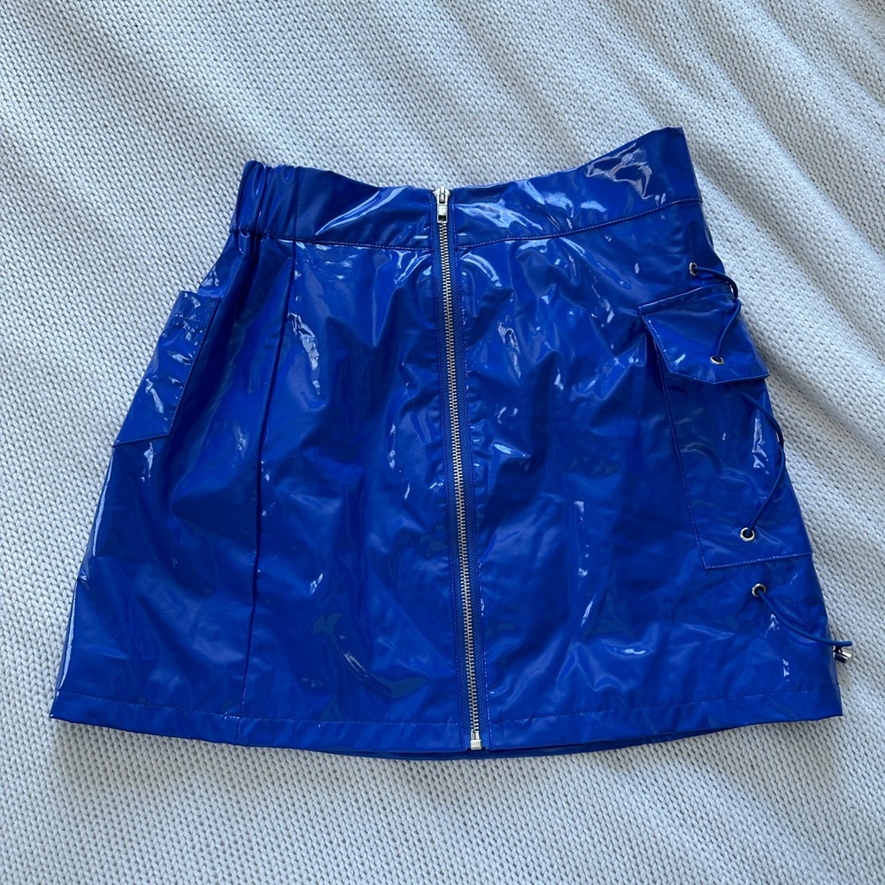 LF blue leather game day skirt